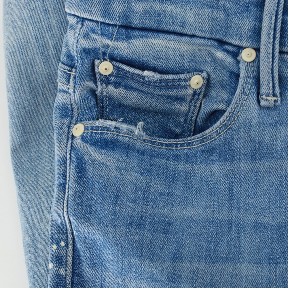 Mother Looker Ankle Fray Jeans Size 25 Twenty-Eight and a Half Wishes Light Blue - Picture 9 of 14